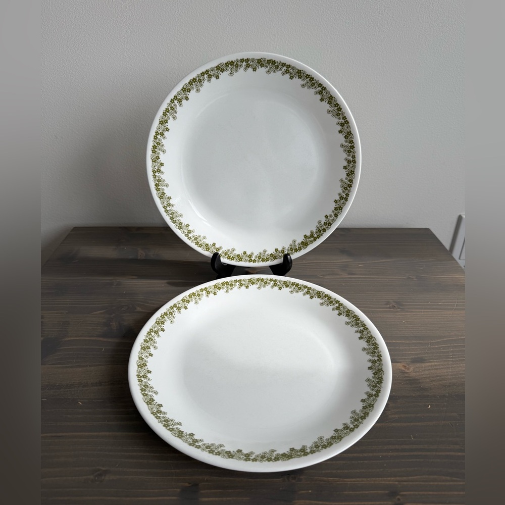 2 x vintage CORELLE Spring blossom crazy daisy dinner plates